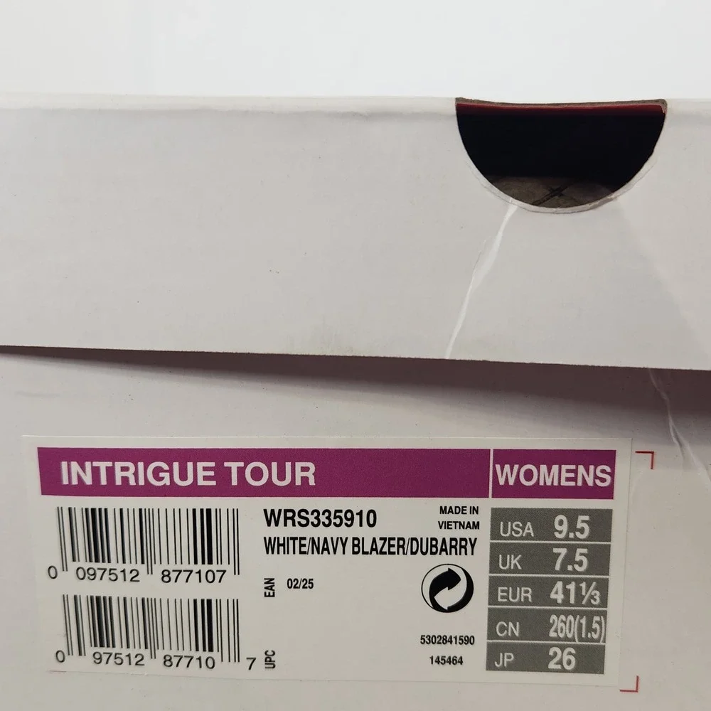 Wilson Intrigue Tour Tennis Shoes Women Size 9.5 White Navy Dubarry Athletic